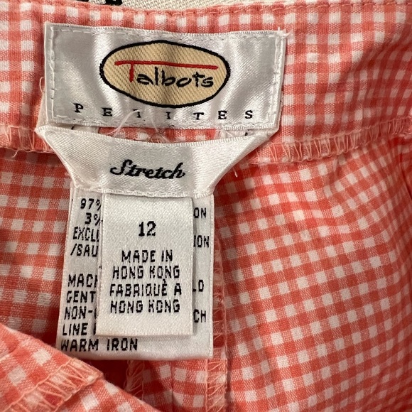 Talbots stretch Peach Checked Capri - Picture 4 of 4